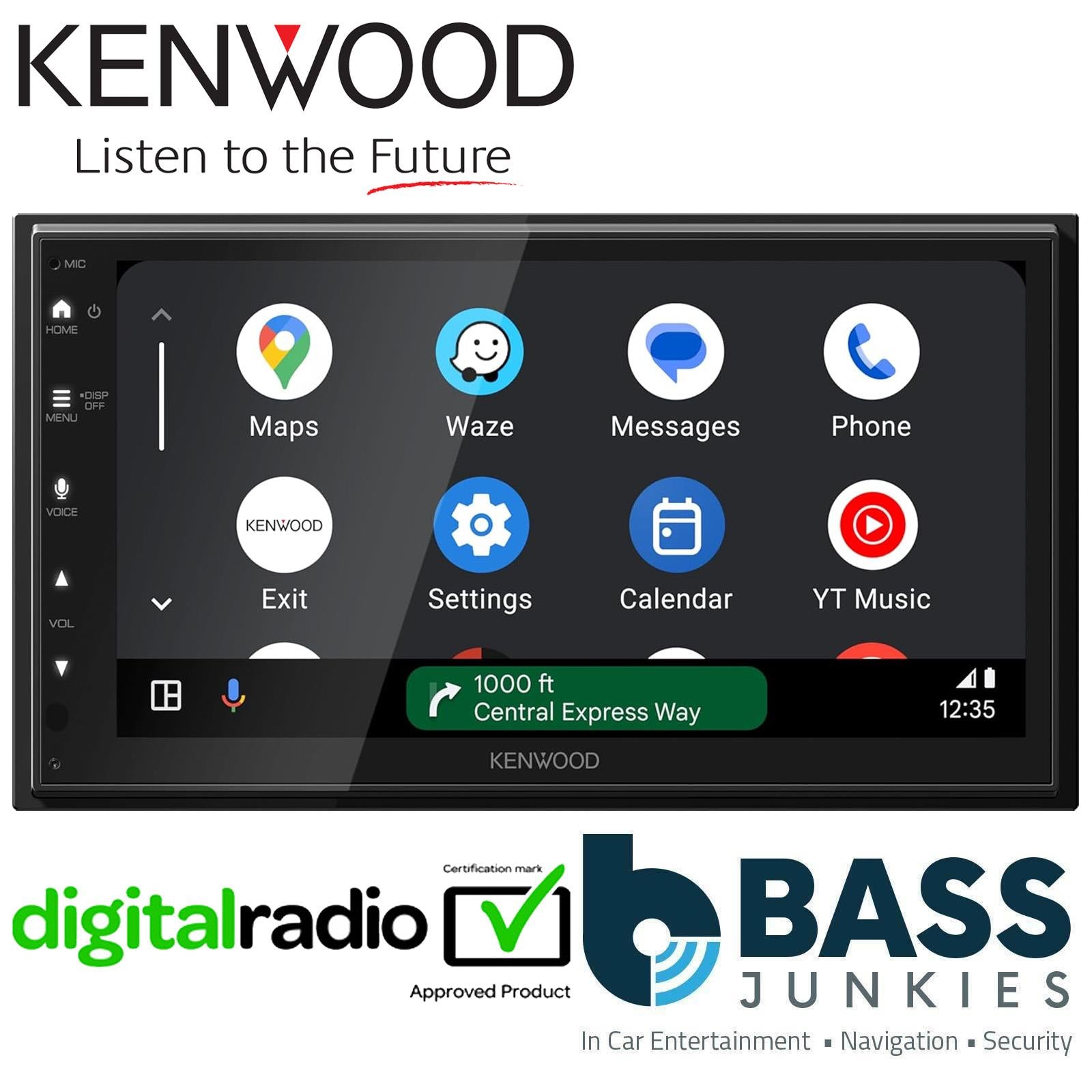 Kenwood DMX5023DABS - 6.8" DAB+ Bluetooth Android & CarPlay Car Stereo Screen
