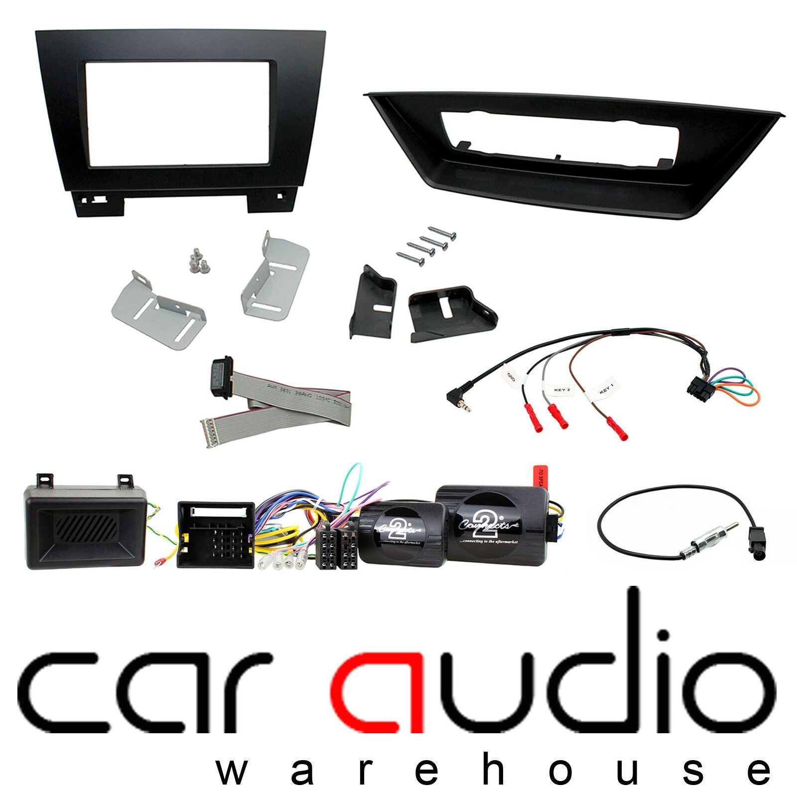 Connects2 CTKBM24 BMW X1 09-15 E84 Double Din Car Stereo Fascia & Steering Wheel Interface