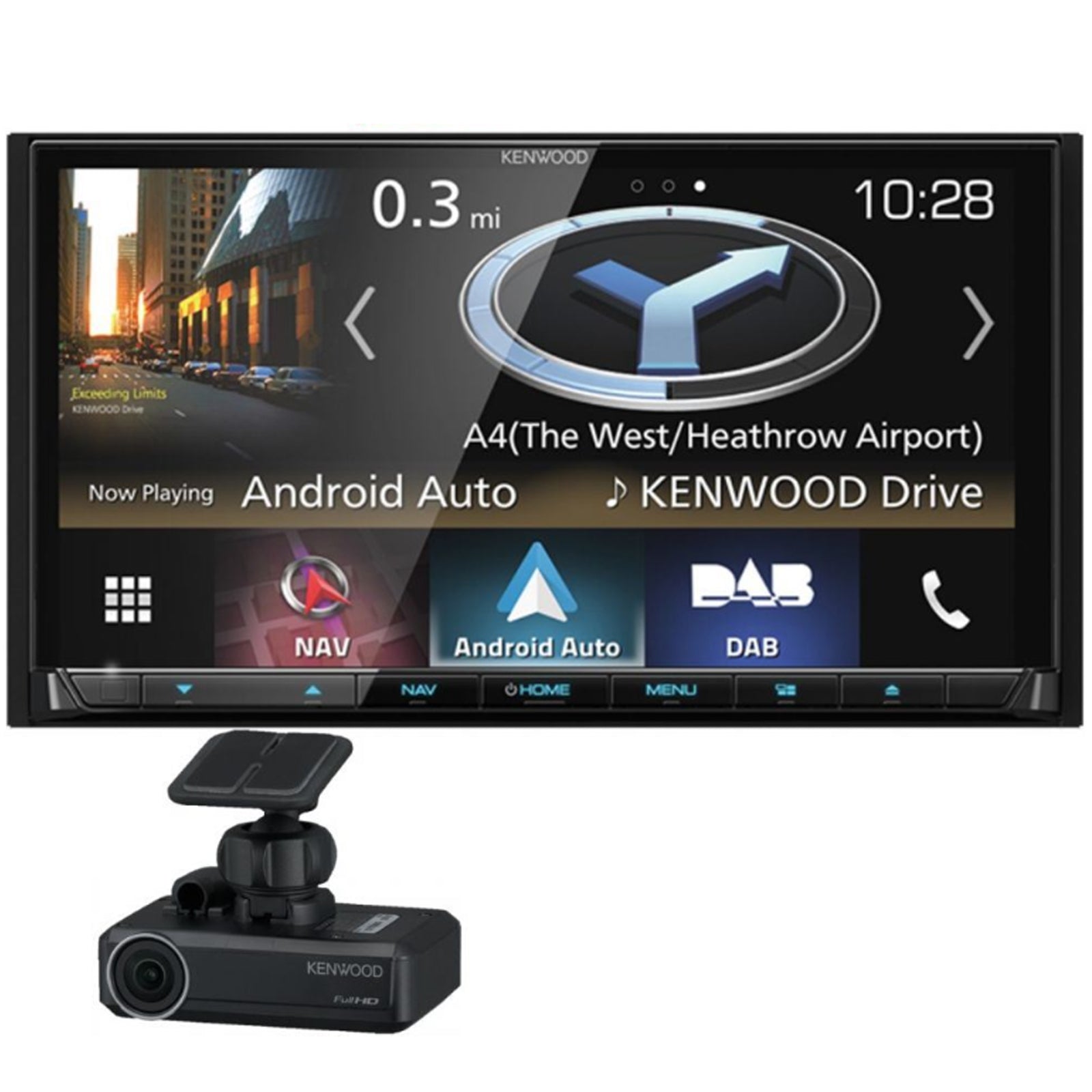 Kenwood DNX-8180DABS - 7” DAB DVD CD MP3 USB Navigation Bluetooth AV Car Stereo Radio Tuner Player & Dash Camera