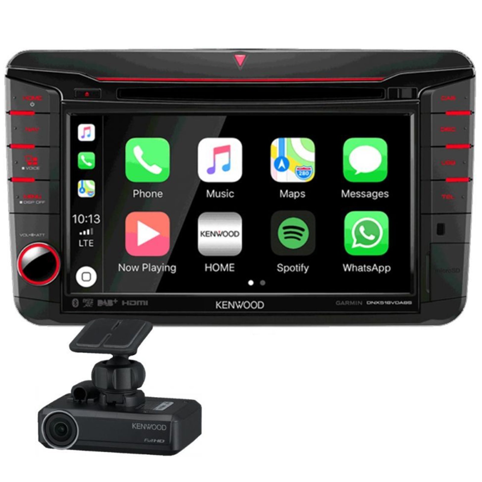 Kenwood DNX-518VDABS - 6.8” AV Navigation System Smartphone Bluetooth DAB+ Car Stereo Screen & Dash Camera