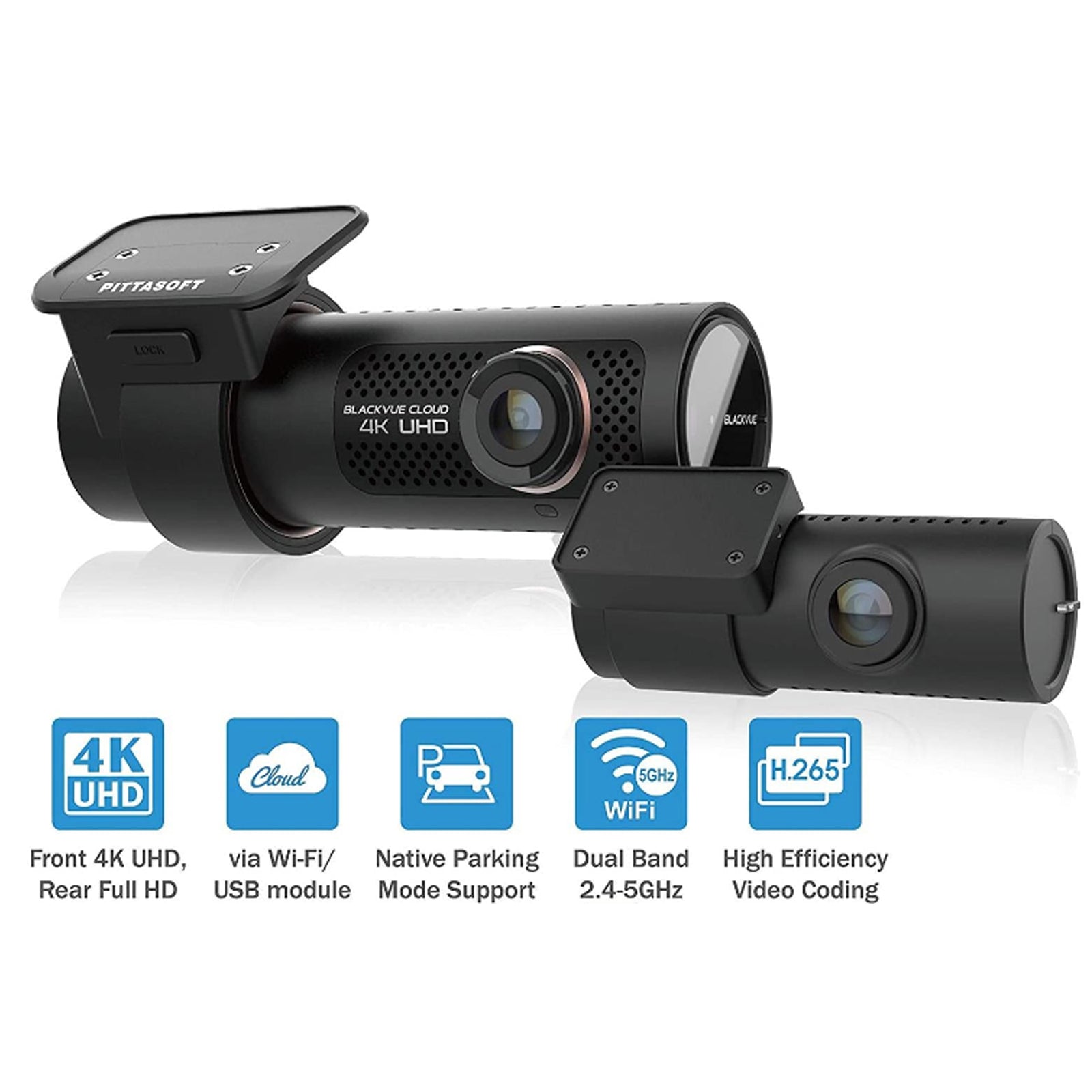 Blackvue DR900X-2CH 64GB 8-MP GPS 4K UHD Ultra Wide Font & Rear Car Dash Camera WIFI Cloud @30fps Rear Camera @60fps Front Camera